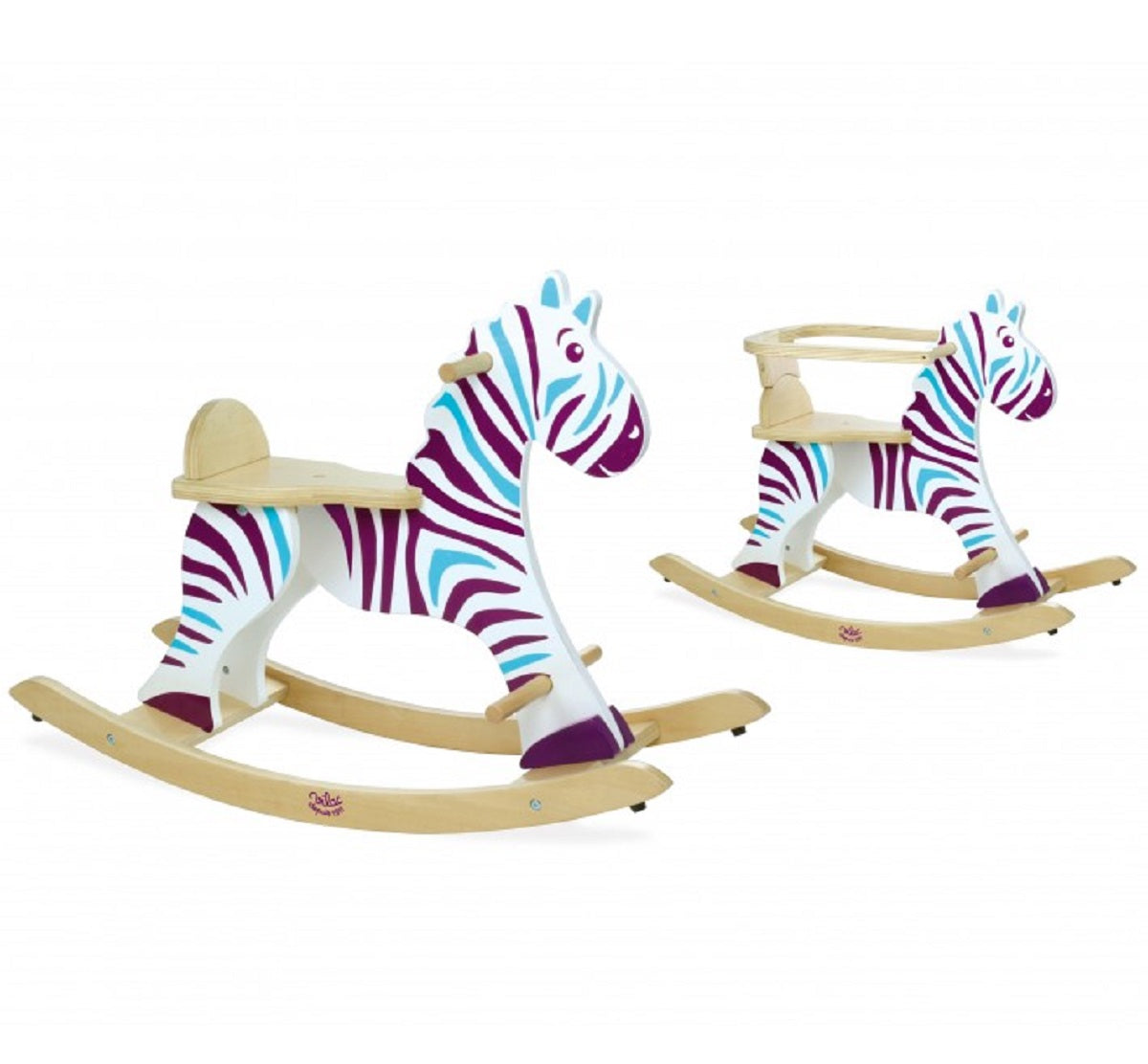 Zebra Wooden Rocking Horse (with removable hoop)