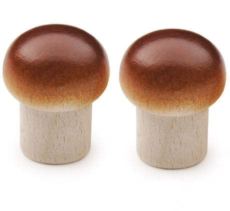 2 x Wooden Mushrooms