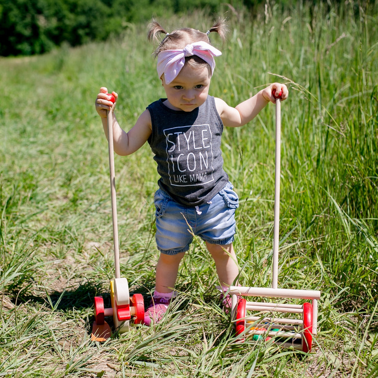 Yellow Drum Push Along Toy
