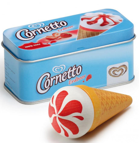 Wooden Ice Cream Cornetto in a Tin