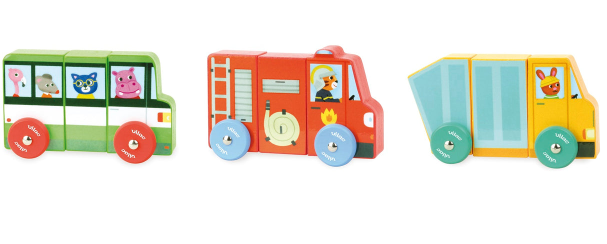 Magnetic Trucks Puzzle Set