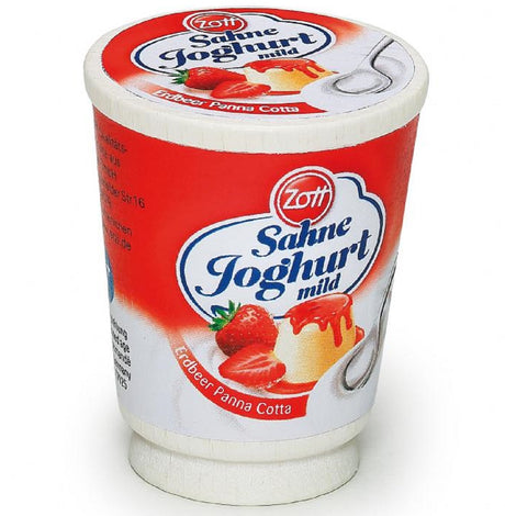Wooden Tub of Zott Fruit Yoghurt