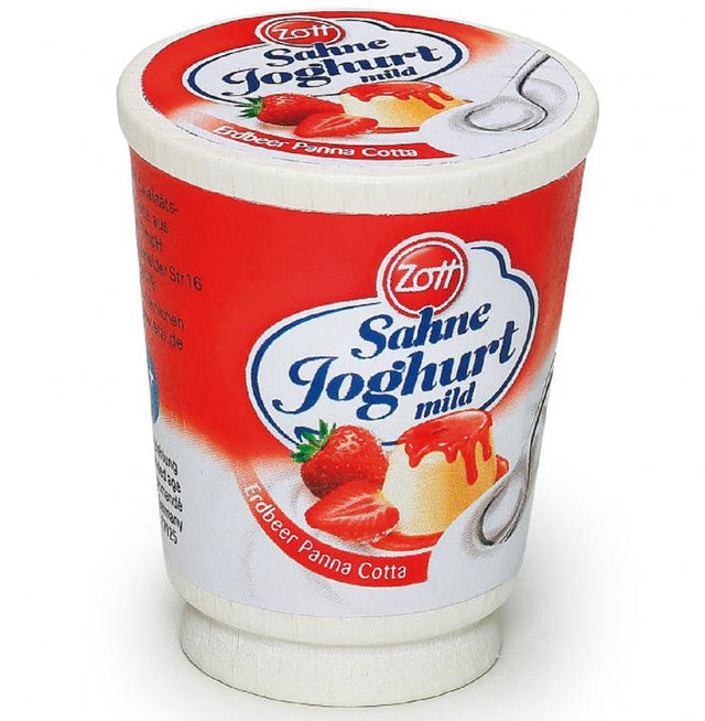 Wooden Tub of Zott Fruit Yoghurt