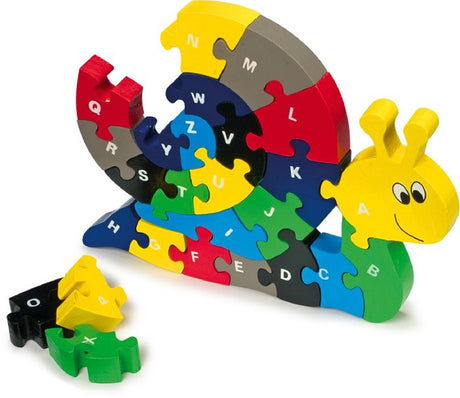 Wooden Alphabet Snail Puzzle