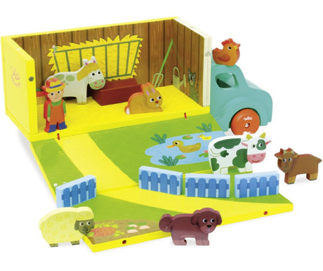 Wooden Farm Set in a Truck
