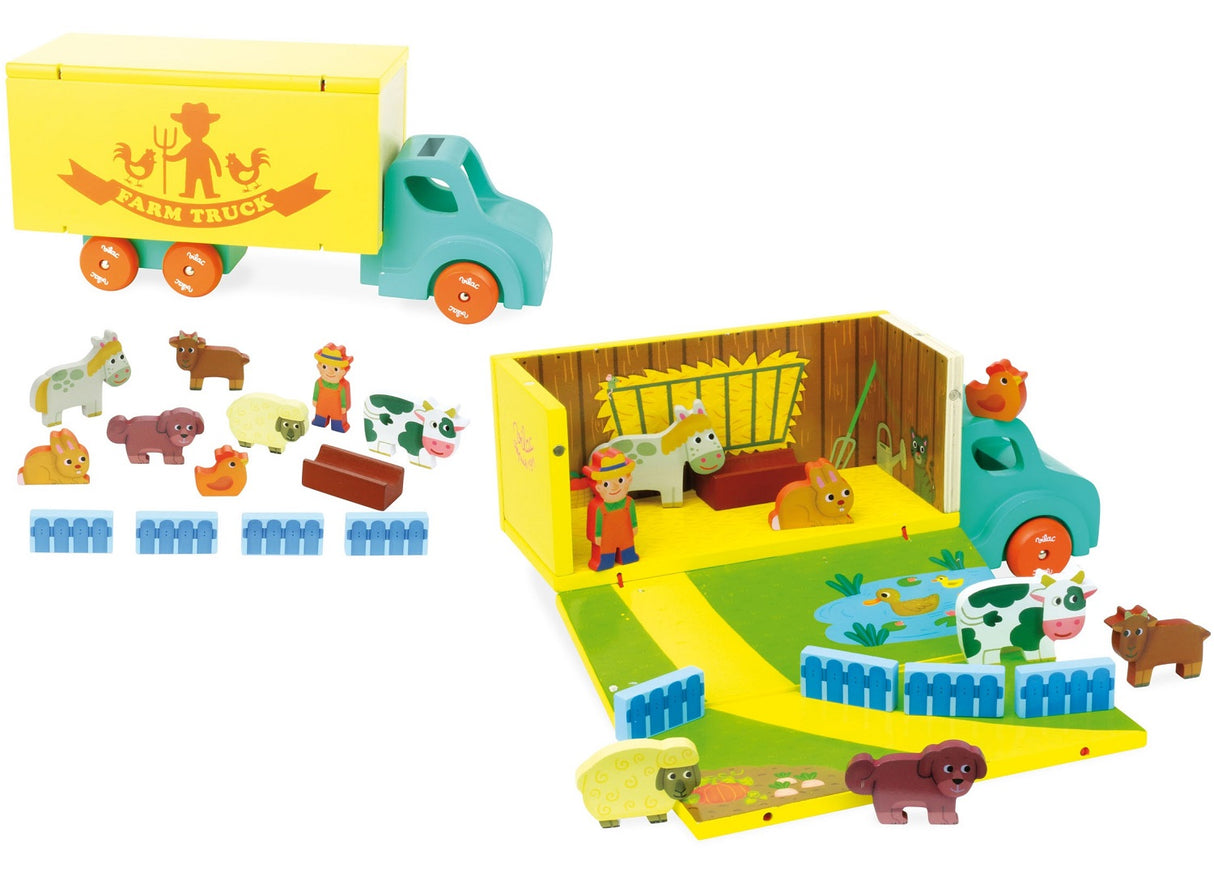 Wooden Farm Set in a Truck