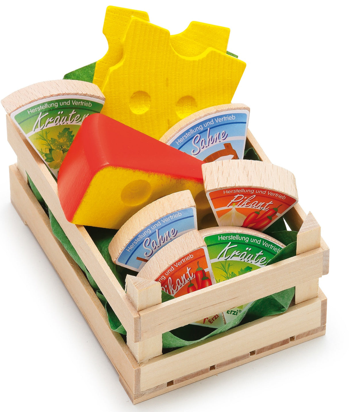 Wooden Crate of Assorted Cheeses