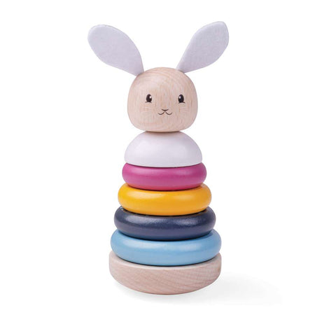 Bigjigs Toys FSC Certified Rabbit Wooden Stacking Rings Toy for Toddlers 12 Months Plus