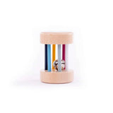 Bigjigs Toys Wooden Roll Rattle Colourful Baby Toy with Bell