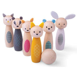 Bigjigs Toys Woodland Animal Skittles Eco Friendly Wooden Bowling Set 7 Pieces 2 Years Plus