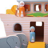 Bigjigs Toys Wooden Noahs Ark Toy Playset with 12 Animals and 2 Figures