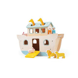 Bigjigs Toys Wooden Noahs Ark Toy Playset with 12 Animals and 2 Figures