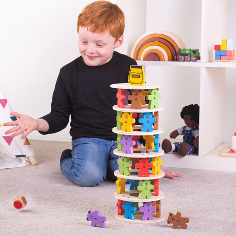 Stacking Wooden Tumbling Teddies Game
