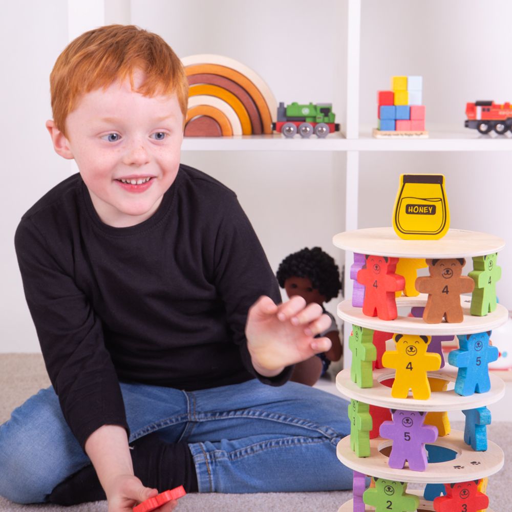Stacking Wooden Tumbling Teddies Game