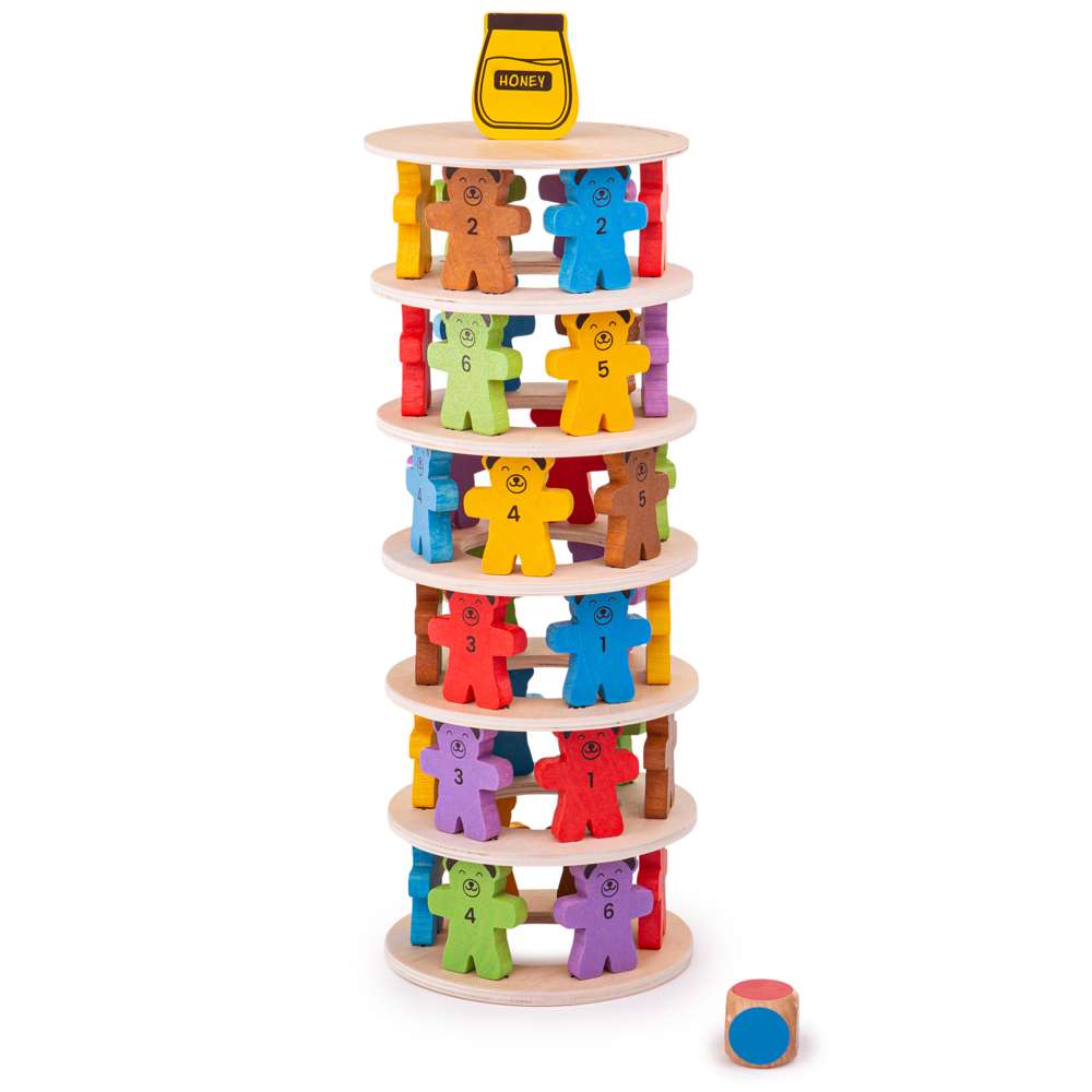 Bigjigs Toys Tumbling Teddies Wooden Strategy Game for Kids 3 Years Plus