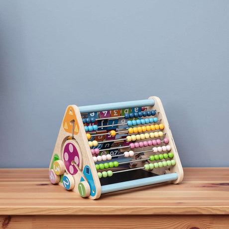 Bigjigs Toys Wooden Activity Centre with 5 Educational Sides and No Detachable Pieces 12 Months Plus