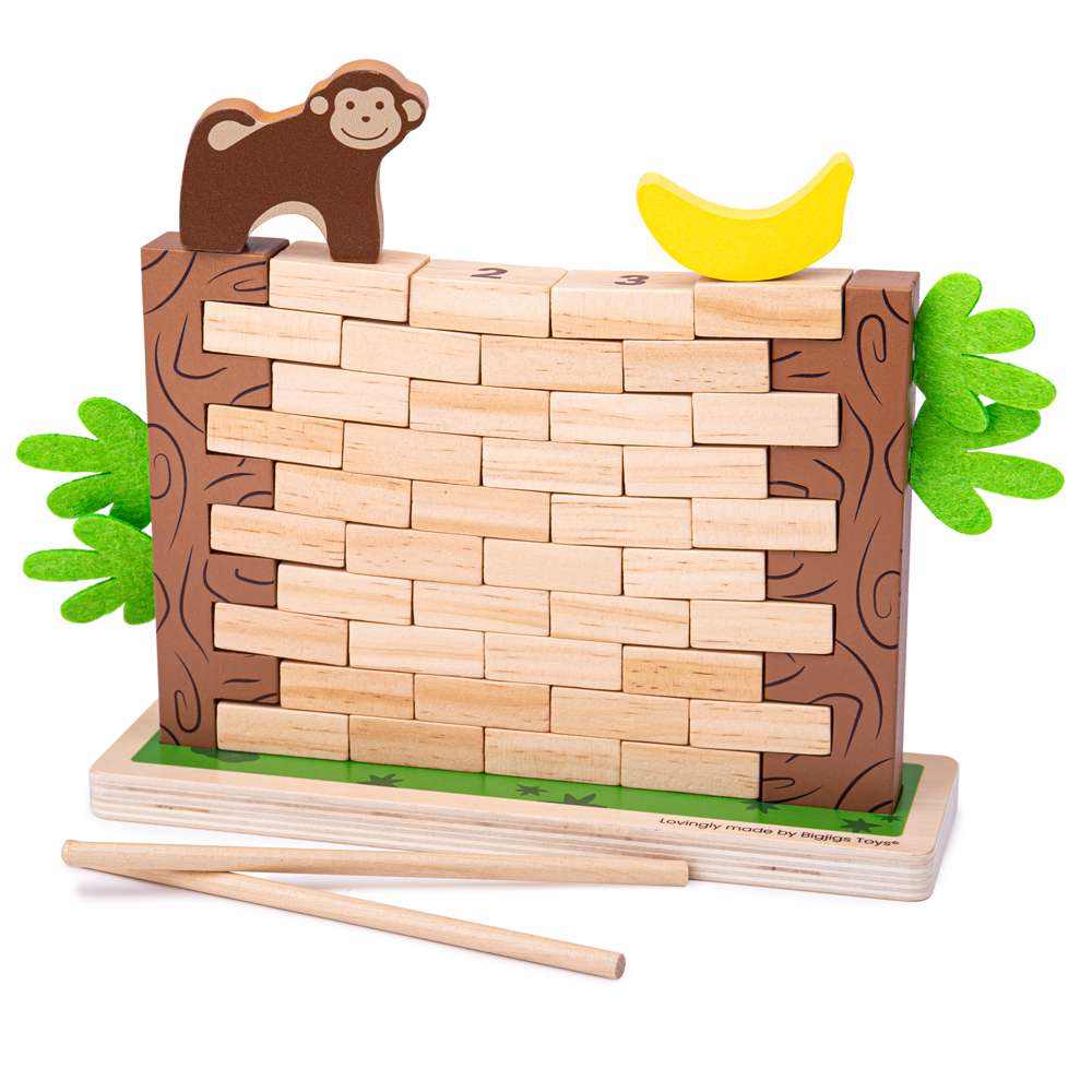 Bigjigs Toys Jungle Crash Wooden Maths and Counting Board Game for Kids 3 Years Plus