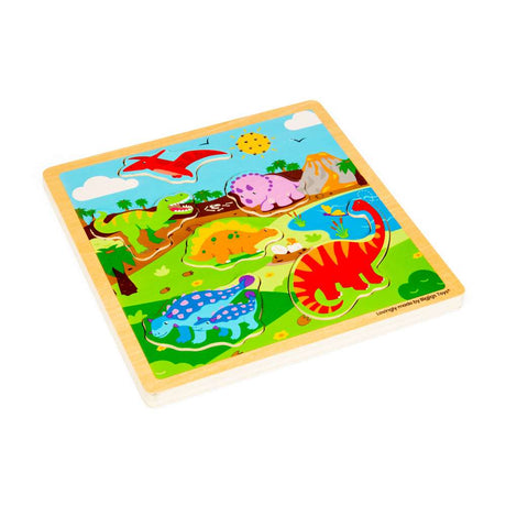 Bigjigs Toys Wooden Dinosaur Sound Puzzle Educational Toy for 12 Months Plus
