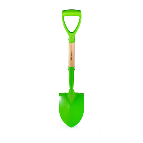 Bigjigs Toys Wooden Short Handle Pointed Spade Kids Gardening Tool Green