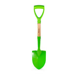 Bigjigs Toys Wooden Short Handle Pointed Spade Kids Gardening Tool Green