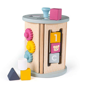 Bigjigs Toys FSC Certified Wooden Rolling Activity Shape Sorter Toddler Learning Toy 18 Months Plus