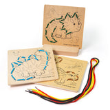 Bigjigs Toys Wooden Dinosaur Lacing by Numbers Educational Toy for Toddlers