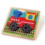 Bigjigs Toys Chunky Lift-Out Train Wooden Puzzle for Toddlers 5 Pieces