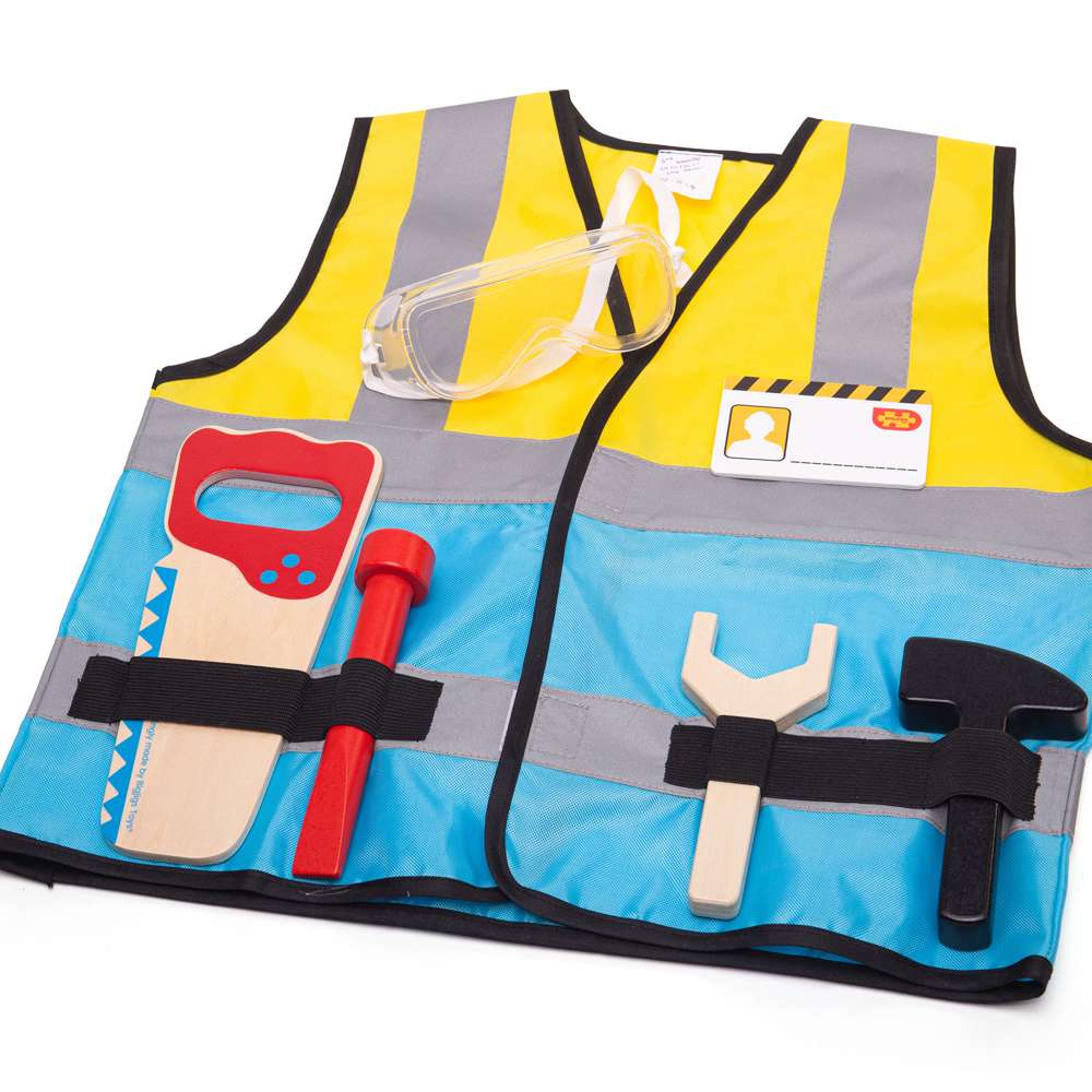 Bigjigs Toys Builder Kids Fancy Dress Costume Role Play Set for Ages 3-5 Years