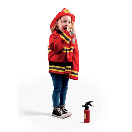 Bigjigs Toys Firefighter Kids Fancy Dress Costume Set with Accessories for Ages 3 to 5 Years