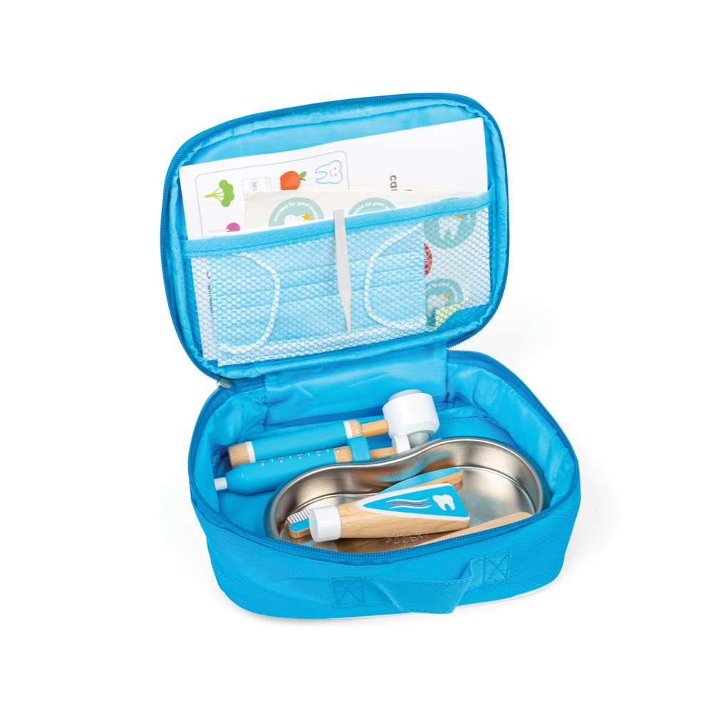 Bigjigs Toys Wooden Dentist Play Set Kids Role Play Toy with 12 Pieces