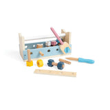 Bigjigs Toys Wooden Carpenters Workbench and Toolbox 12 Piece Kids Tool Set