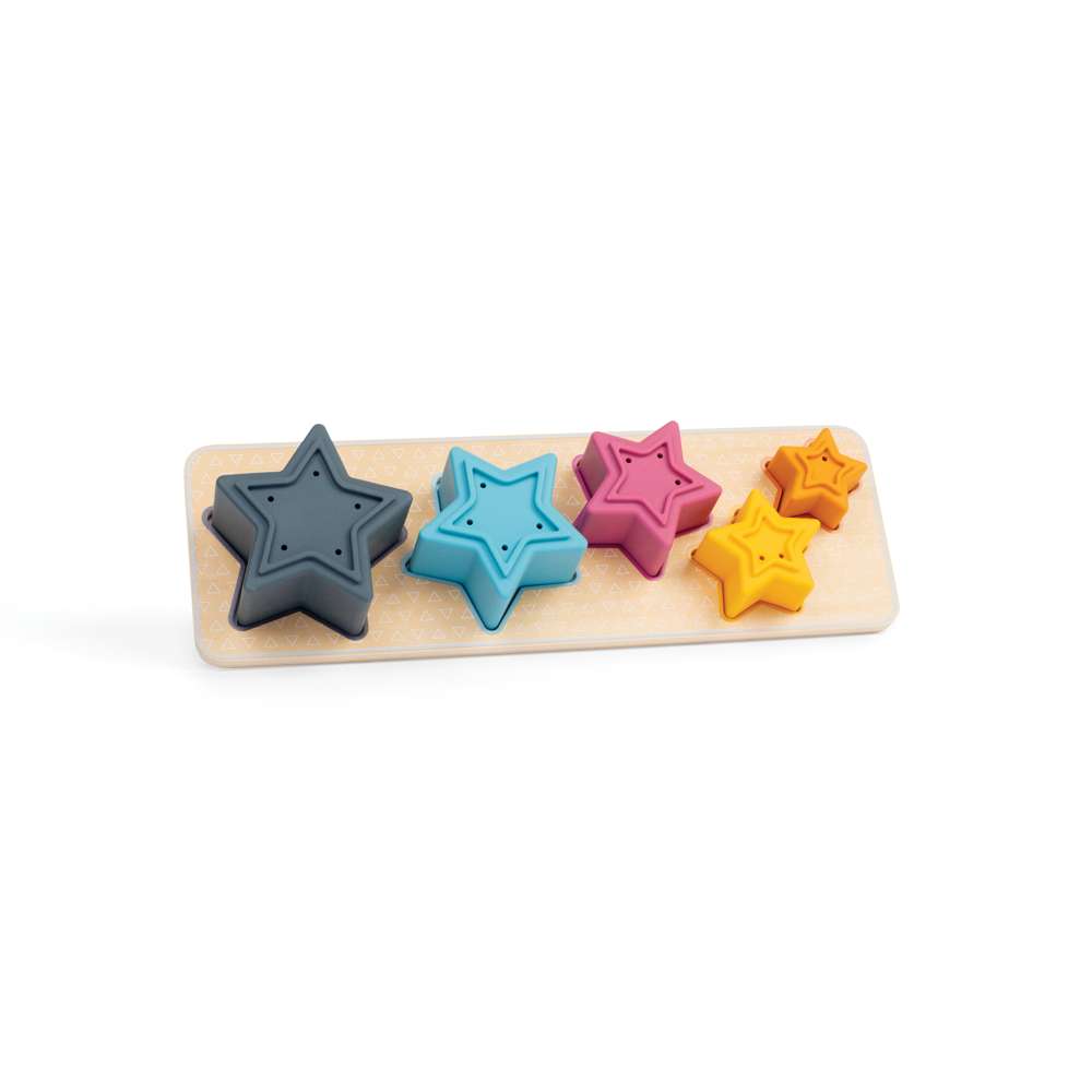 Bigjigs Toys Shooting Star Sorter Silicone and Wood Shape Sorter and Stacking Toy