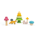 Bigjigs Toys Forest Friends Silicone and Wooden Montessori Stacking Toy Set 12 Months+