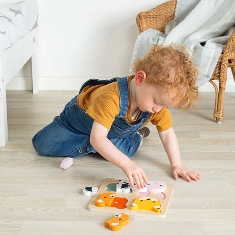 Bigjigs Toys Woodland Counting Wooden Puzzle Educational Toy for Toddlers 12 Months Plus 10 Pieces