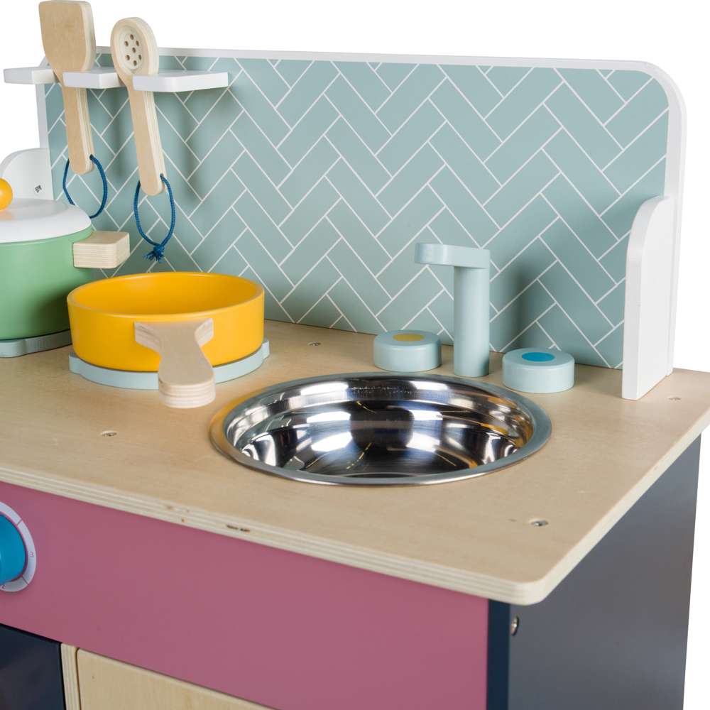 Bigjigs Toys Simply Scandi Kitchen Wooden Play Kitchen with Accessories