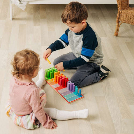 Bigjigs Toys Wooden Rainbow Counting Sticks Educational Toddler Toy for 18 Months Plus