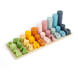 Bigjigs Toys Wooden 1 to 10 Counting Board Educational Number Sorter Shape Matcher 78 Pieces
