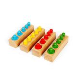 Bigjigs Toys Wooden Peg Blocks Size and Colour Sorting Toy with 24 Play Pieces