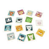 Bigjigs Toys Wooden Animal Match Memory Game with 30 Pieces and Drawstring Bag