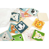 Bigjigs Toys Wooden Animal Match Memory Game with 30 Pieces and Drawstring Bag