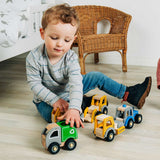Bigjigs Toys Mini Blue Tractor Wooden Toy with Farmer Figure for 12 Months Plus
