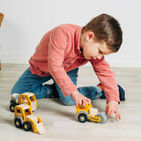 Bigjigs Toys Mini Digger Wooden Construction Toy for Kids 12 Months Plus
