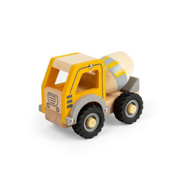 Bigjigs Toys Mini Mixer Wooden Construction Truck Toy for 12 Months Plus