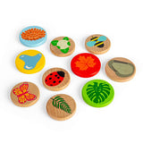 Bigjigs Toys Wooden Microscope for Kids with 14 Play Pieces and 3 Lenses