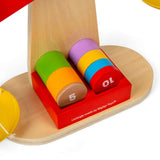 Bigjigs Toys Wooden Balancing Scales with 7 Weighted Disks STEM Toy Kitchen Accessory