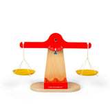 Bigjigs Toys Wooden Balancing Scales with 7 Weighted Disks STEM Toy Kitchen Accessory