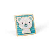 Bigjigs Toys Polar Bear Wooden Chunky Puzzle Educational Toy for Toddlers 10 Months Plus