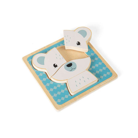 Bigjigs Toys Polar Bear Wooden Chunky Puzzle Educational Toy for Toddlers 10 Months Plus