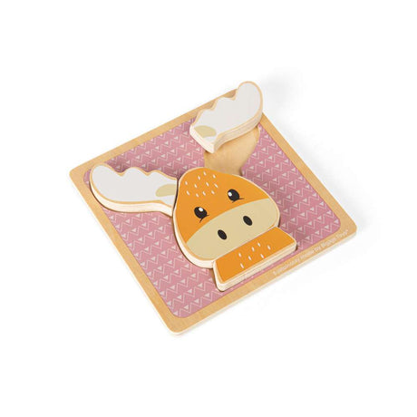 Bigjigs Toys Reindeer Chunky Wooden Puzzle Educational Toy for Toddlers 10 Months Plus