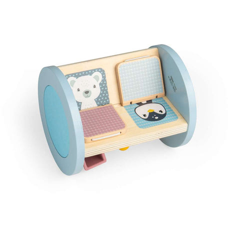 Bigjigs Toys Rolling Sensory Sorter Wooden and Silicone Shape Sorter Toy for Babies 12 Months Plus